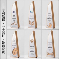 Le nouvel échantillon bois base couleur impression trophée cristal trophée sur mesure créatif bricolage bois massif lettrage gratuit