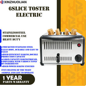 محمصة خبز كهربائية تجارية من الفولاذ المقاوم للصدأ بأربع شرائح، سخان طعام صغير للطاولة، محمصة سوداء جانبية معتمدة من CE لمدة عام واحد - Product Image 2