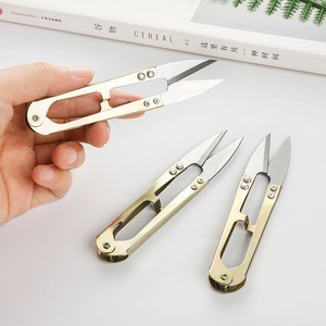 Guo Lin U-Shaped Mini Spring-Loaded Yarn Shears Stainless Steel Cross-Stitch <b>Sewing</b> Thread Trimmers Fishing Line <b>Scissors</b> - Product Image 1