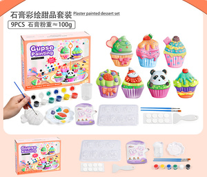 Kit de pintura de yeso EPT DIY, pinta tus propias figuras, 9 piezas, juego de arte <span class=keywords><strong>y</strong></span> manualidades para niños con pinturas, moldes <span class=keywords><strong>y</strong></span> herramientas - Product Image 2