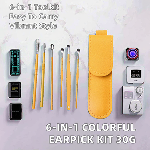 Professional 6-in-1 Stainless Steel Earpick Removal Spoon Kit Colorful Portable Spring Earwax Cleaner Tool Beauty Personal 25g - Product Image 2