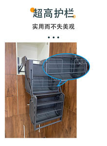 Cesta extraíble doble para gabinete de cocina, estante extraíble de 2 niveles para gabinete - Product Image 4