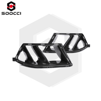 Conduits d'air double ailette en fibre de carbone sèche style R44 pour BMW G80 M3 G8X G82 G83 M4 Competition, garniture de couvercle d'aération de pare-chocs avant, prise d'air