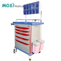 Chariot médical d'urgence multifonctionnel moderne en ABS à prix abordable avec roues pour anesthésie et médicaments