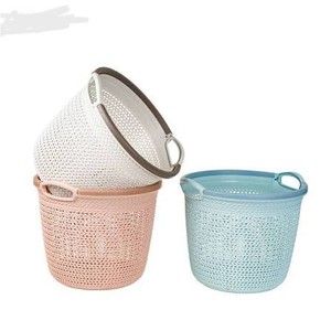 HALO Contemporary <b>Plastic</b> Laundry <b>Basket</b> with Handles Woven Storage Design Clothes Toy Hamper for Bathroom Bedroom Home - Product Image 5