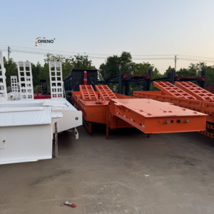 รถพ่วงพื้นต่ำ 3 <span class=keywords><strong>เพลา</strong></span>แบบ RGN พร้อมคอห่านแบบถอดได้ สำหรับขนส่งรถขุด - Product Image 6