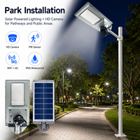 NOUVEAU MODÈLE 400W 1200W Lampadaire Solaire avec Caméra 4G WiFi CCTV Surveillance PTZ Capteur Radar Intelligent Éclairage de Sécurité Extérieur