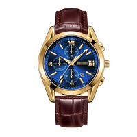 Montre pour homme en cuir imperméable haut de gamme à quartz