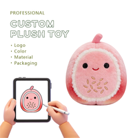Peluche Pêche Rose Personnalisée de Haute Qualité, Jouet en Peluche Dessin Animé, Matériau Doux en Coton PP, Coussin Pendentif Fruit, Vente en Gros