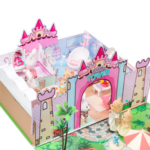 De moda y DIY lindo belleza chicas torre de Casa de muñeca juguetes miniaturas casa de muñecas con muebles - Product Image 2