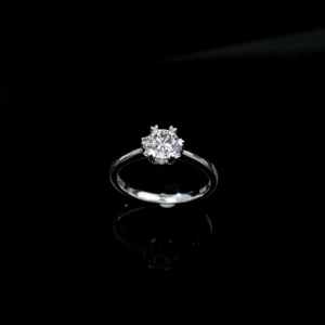 925 <b>Silver</b> Round Diamond Engagement <b>Ring</b> Claw <b>Set</b> - Product Image 4