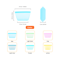 Sac de conservation alimentaire en silicone moderne réutilisable de 1200 ml, compatible micro-ondes et lave-vaisselle, anti-fuite
