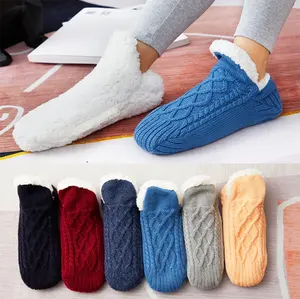 Women Men Slipper Winter Socks Fluffy Non Slip Warm Fleece Lined Cosy Bed Floor ankle bootie socks