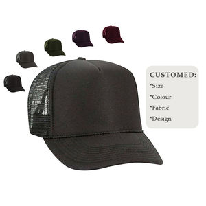 Vente en gros de chapeaux de camionneur de baseball brodés personnalisés Chapeaux de baseball vierges Hip Hop 5 panneaux de chapeaux de camionneur en maille vierge - Product Image 1