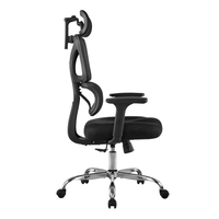 Chaise de bureau ergonomique moderne Li&Sung LS-W203-M2, dossier entièrement en maille, hauteur réglable, pivotante, confortable, design haut de gamme, métal