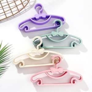 Kids <b>Plastic</b> Multi-function Baby Small <b>Clothes</b> Coat Hangers Central Bow-knot Design Portable Children PP Coat Hanger - Product Image 4