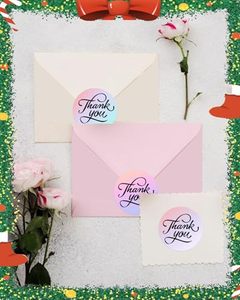 Round Self-Adhesive Labels 1.96 Inch Paper Digital Printed Durable Gift Craft Labels 420 per <b>Roll</b> - Product Image 4