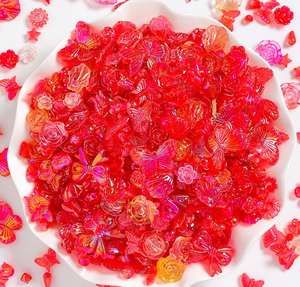 Flores más baratas, dijes <span class=keywords><strong>de</strong></span> resina, mariposa, flores barrocas, dijes <span class=keywords><strong>de</strong></span> resina para horquilla, llavero, decoración artesanal - Product Image 5