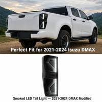 Feux arrière LED fumés, ensemble de feux arrière modifiés, clignotants de frein arrière, paire d'accessoires automobiles pour Isuzu D-max 2021-2024
