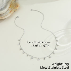 Collier en perles de zircon délicat de luxe haut de gamme YF8472, plaqué or 18 carats, acier inoxydable imperméable, collier ras du <span class=keywords><strong>cou</strong></span>, cadeau pour femmes - Product Image 6