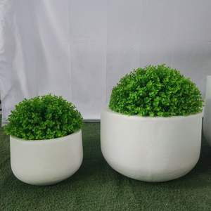 Villa de jardín blanca de estilo europeo vintage, maceta redonda grande de óxido de <span class=keywords><strong>magnesio</strong></span> para plantas - Product Image 4