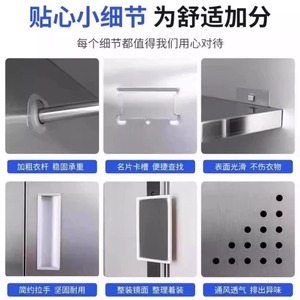 Stainless Steel <b>Locker</b> 6 Doors 2 Layers Moisture Proof <b>Storage</b> Cabinet For Workshop Bathroom Staff Dormitory - Product Image 5