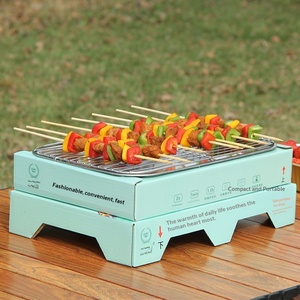 Barbecue au charbon de bois jetable en acier inoxydable Houmu, sans fumée, portable, pour la maison et le camping, utilisation intérieure et extérieure, 3-5 personnes - Product Image 3