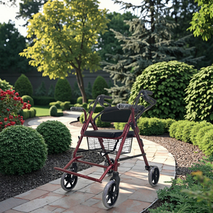 CA509 Factory Direct Sale Elderly & <b>Disable</b> Folding Rollator <b>Walker</b> with Seat Walking Aid - Product Image 3