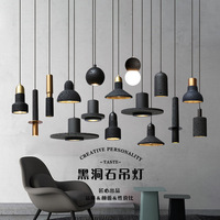 Chapeau noir naturel marbre Restaurant hôtel suspension décorative nordique luxe chambre suspendue G9 lampes suspendues