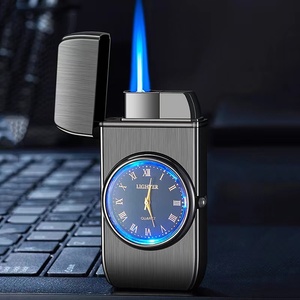 Wholesales <strong>Custom</strong> <strong>Lighter</strong> with Clock Cheap Prices Butane Gas Flint Watch <strong>Lighter</strong> for Men Cigarette - Product Image 4