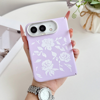 VAWI S141 Coque de téléphone en silicone liquide à fleurs tendance pour iPhone Duo Absorption magnétique sans fil Coque en silicone
