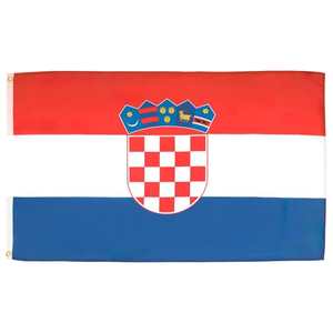 Drapeau de la Croatie promotionnel pour l'extérieur 2026, drapeau personnalisé pour supporters de football 3x5ft, bannière personnalisée par sublimation, design personnalisé, à suspendre - Product Image 1