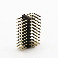Conector de Ángulo Recto de Triple Fila, Espaciado Estándar de 2.54 mm, Altura de 2.5 mm, Conector de Ángulo Recto de Triple Fila