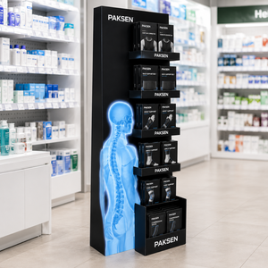 Medical Brace Display Corrugated Paper Floor <b>Stand</b> Multi Tier Rack For Orthopedic Supports Pharmacy Display - Product Image 1
