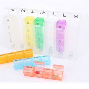 Organizador de Pastillas Semanal de Plástico con 28 Compartimentos en Colores Arcoíris - Product Image 4