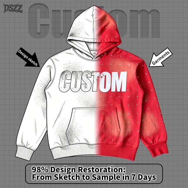 Custom Logo Men's Streetwear Solid Terry Heavyweight Hoodie-Vintage Monkey Wash Distressed 500GSM Rhinestone Digital Printed