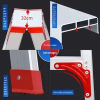 Échelle pliante à 5 marches en alliage d'aluminium renforcé et épaissi, certification CE, capacité de charge de 300 kg, pour usage domestique et professionnel