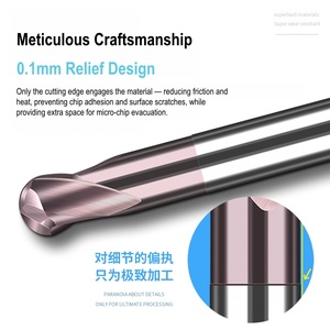 Hoge precisie wolfraamstaal hardmetaal verlengde vlakbodem frees <span class=keywords><strong>CNC</strong></span> vlak snijgereedschap HD ultraharde vlakfrees HRC62 - Product Image 6