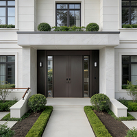 Porte d'entrée de villa en aluminium coulé durable, design sculpté exquis, luxe