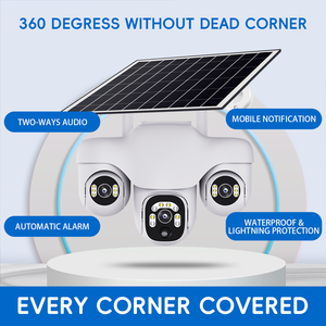 Thông minh 6MP 3 ống kính tất cả các điều khiển bằng điện thoại PTZ ngoài trời cctv an ninh năng lượng mặt trời máy ảnh với chuyển động của con người theo dõi - Product Image 2