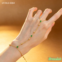 Chaîne de doigt élégante et simple, anti-allergique, plaquée or 18 carats, en acier inoxydable 304/316 avec zircon, bijoux pour femmes