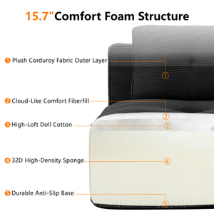 Canapé modulaire moderne en tissu chenille, 4 places, en forme de L, avec pouf mobile, pour salon et villa - Product Image 6
