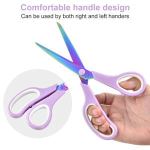 Paper Scissors <b>Set</b> 4Pc Titanium Plated Stainless Steel Home Office <b>Sewing</b> Crafting Use - Product Image 4