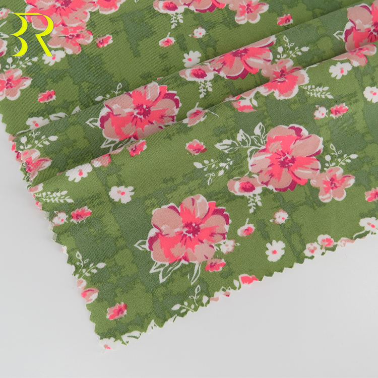 Design hot sale double-sided brushed knit 96% polyester 4% SP single jersey fabric ladies dress