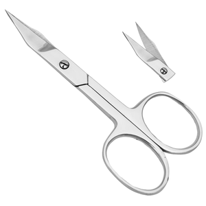Ciseaux à sourcils incurvés portables en acier inoxydable, lame de 3,5 mm pour manucure, soin des cuticules et beauté - Product Image 2