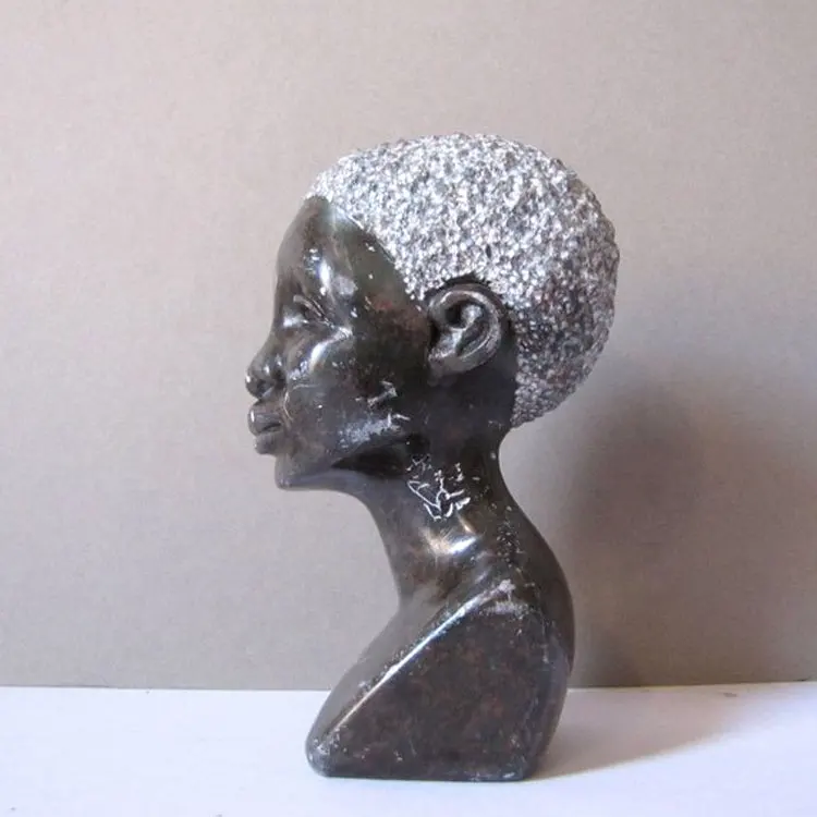 Заказной камень резной человек Африканский бюст скульптура
