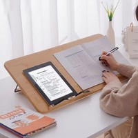 Support de lecture en bois avec pinces pour pages, support de livre de cuisine, présentoir pour la maison, le bureau, la salle d'étude et la cuisine