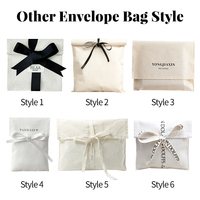 Tas kantong amplop Linen Flap hadiah kanvas logo kustom tas amplop katun kain debu untuk pakaian sepatu dompet Gelang