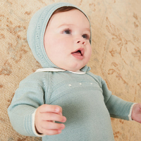 Bonnet attaché tricoté en gros pour bébé personnalisé Bonnet ajouré tricoté en 100% coton