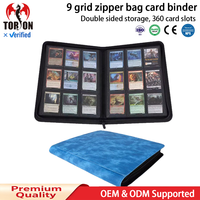 Album Foto Binder Kartu Saku Torson 360 Kulit PU Tahan Air dengan Resleting untuk Kartu TCG, Baseball, Football, dan Kpop
